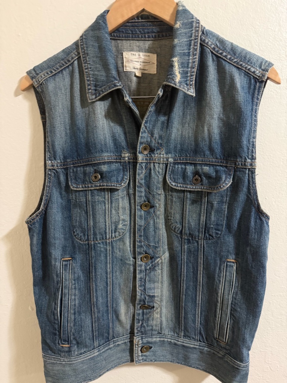 Rag & Bone Tailored Workwear Denim Vest
Distressed size small - Picture 3 of 8